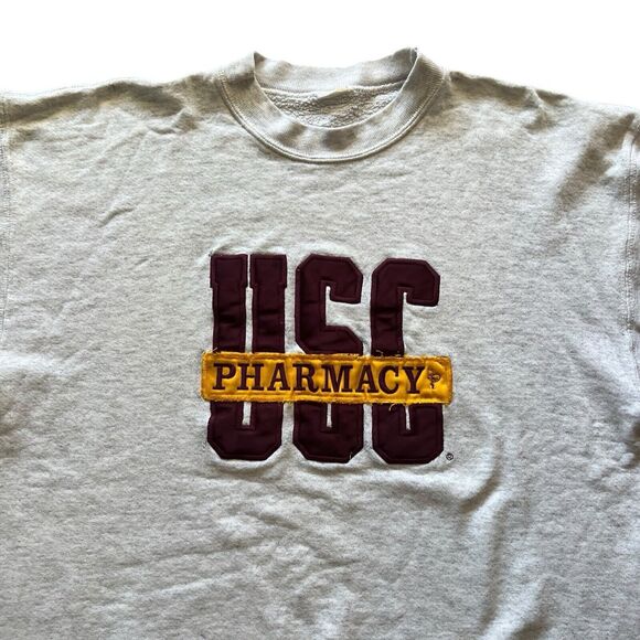 USC Pharmacy embroidered crewneck sweater Distressed Sweater - Picture 6 of 16